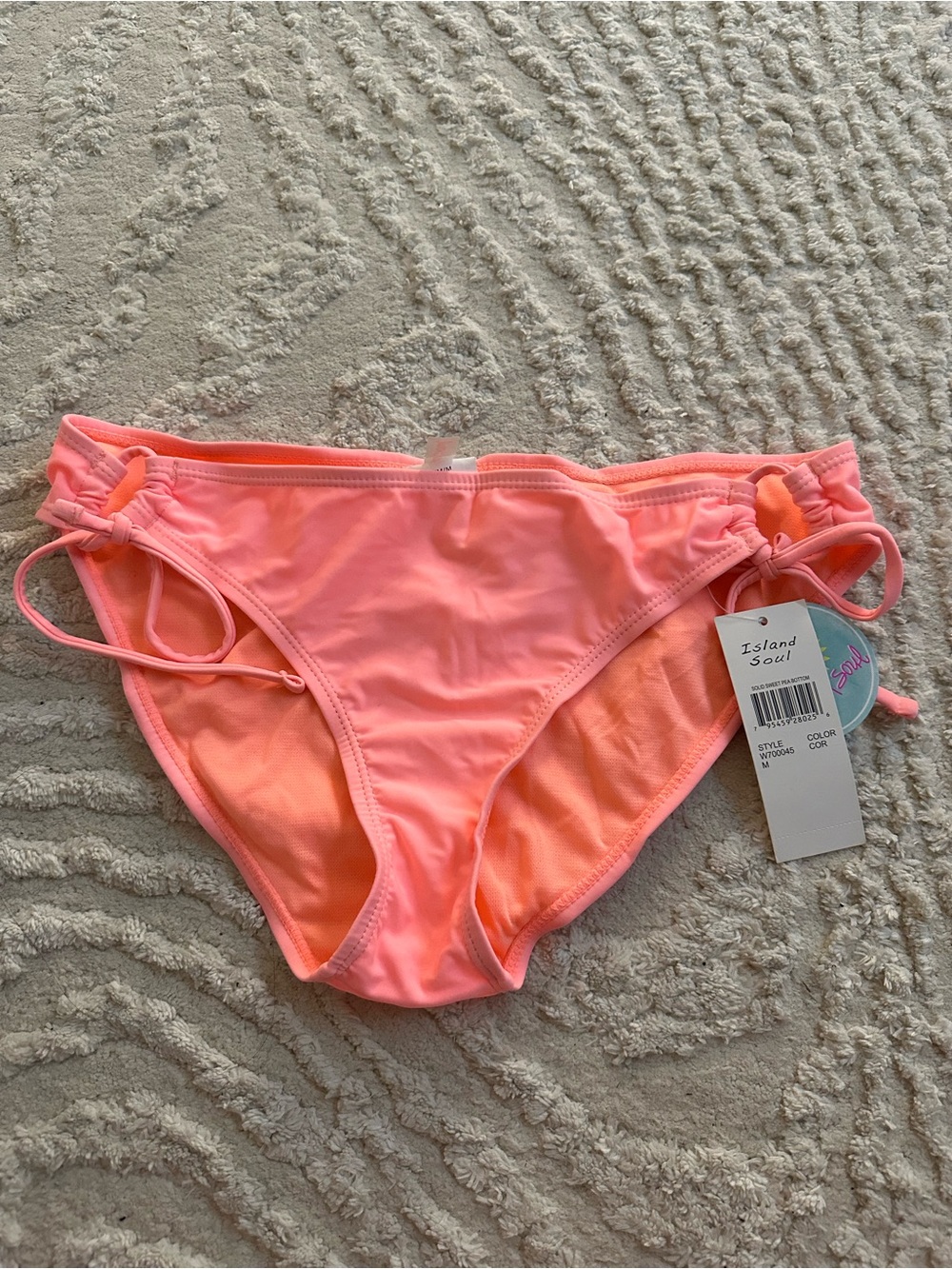 Island Soul Women's Neon Coral Bikini Bottoms